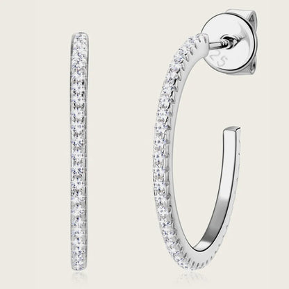 Slim Gold Crystal Hoop Earrings