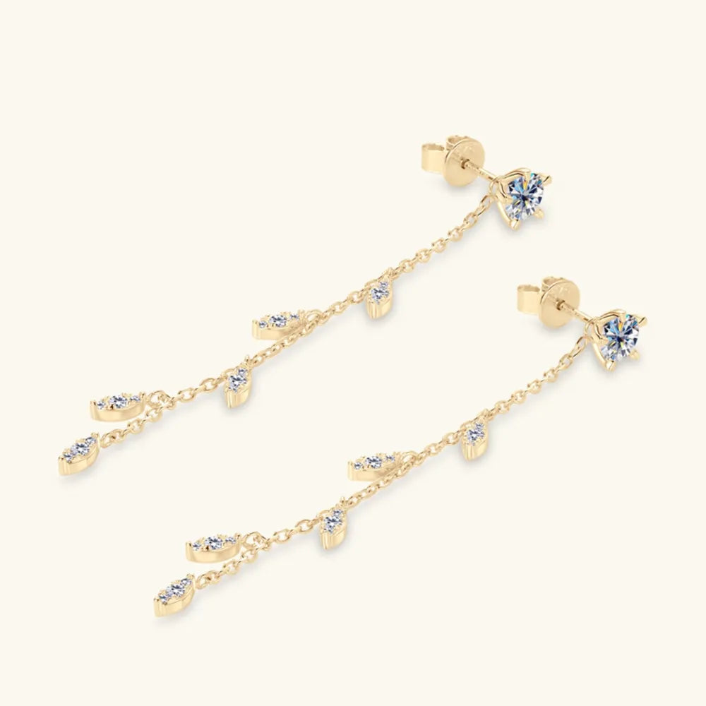 Delicate Crystal Drop Chain Earring