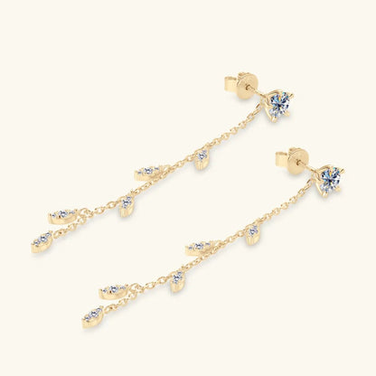 Delicate Crystal Drop Chain Earring
