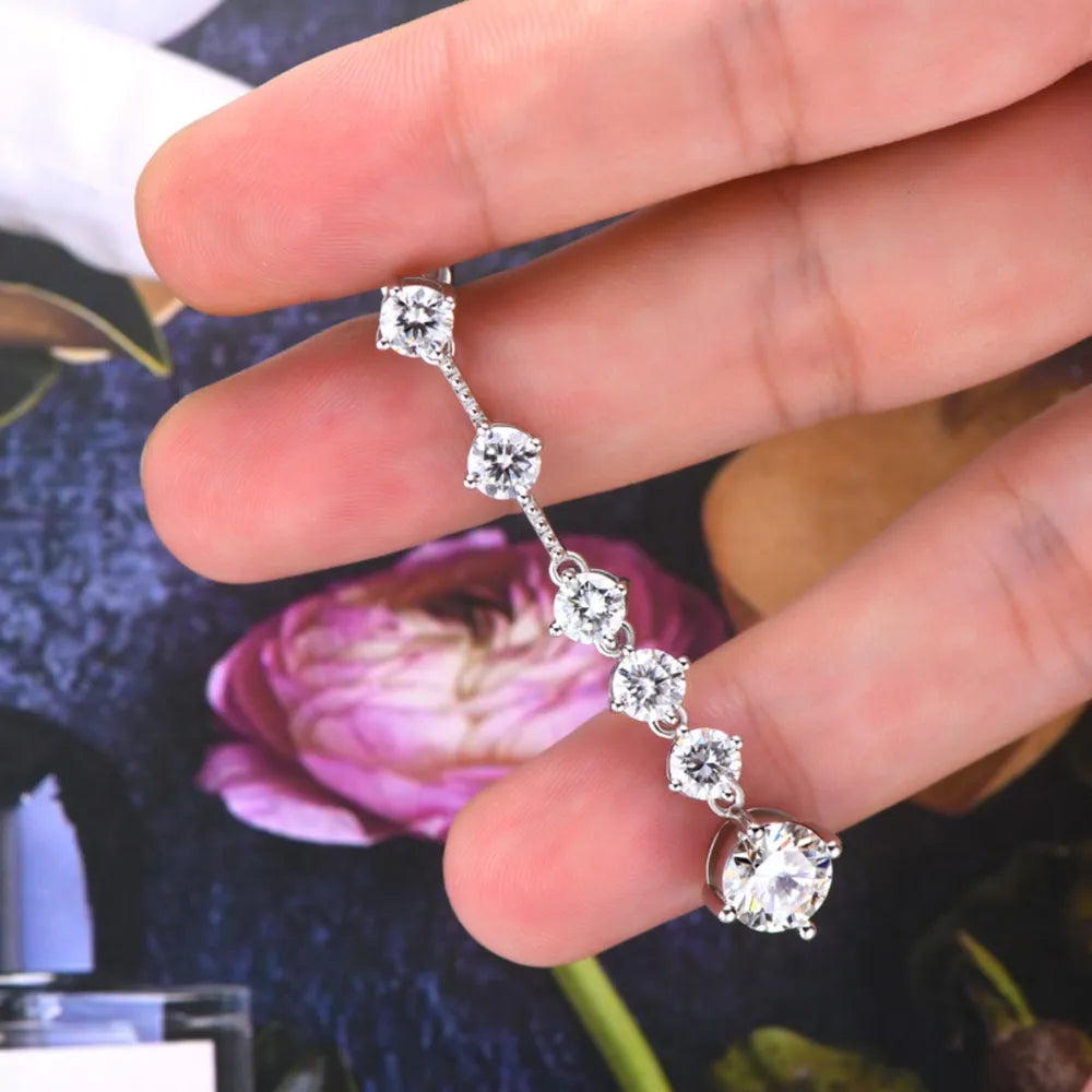 Elegant Crystal Linear Drop Earrings