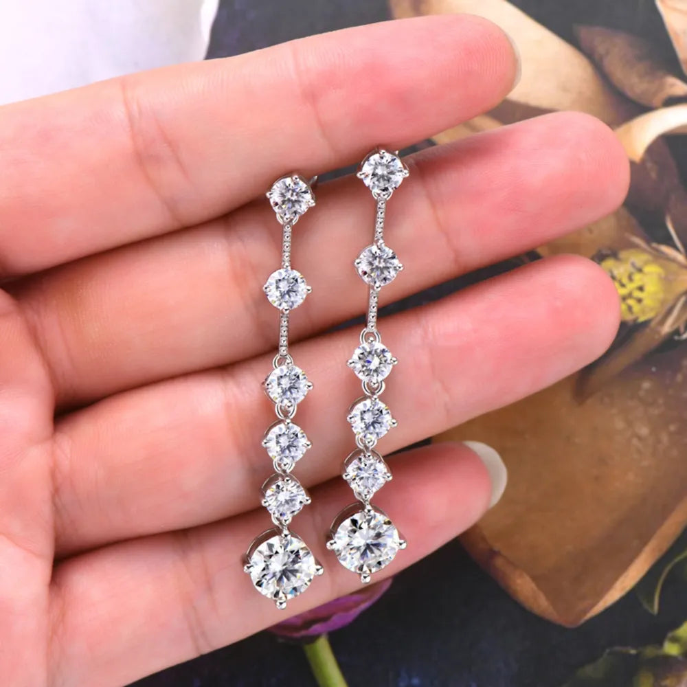 Elegant Crystal Linear Drop Earrings