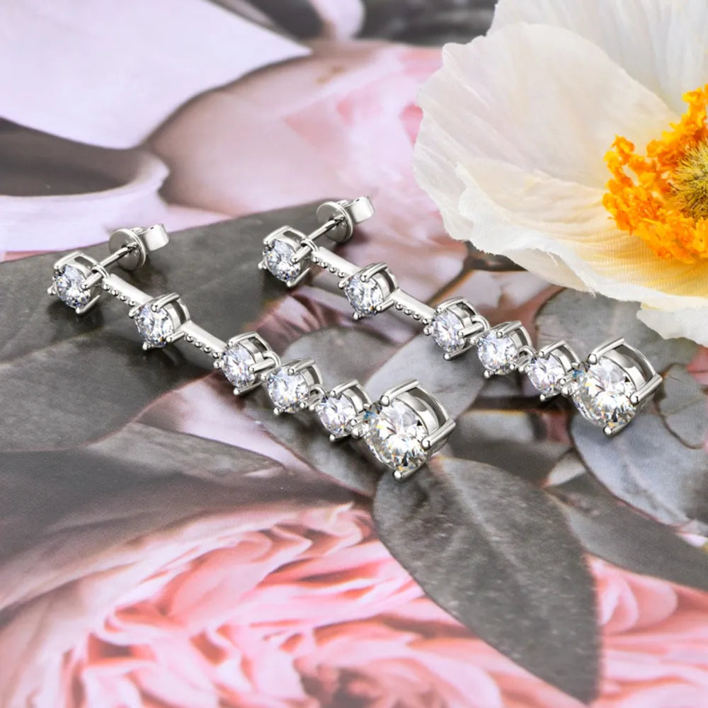 Elegant Crystal Linear Drop Earrings