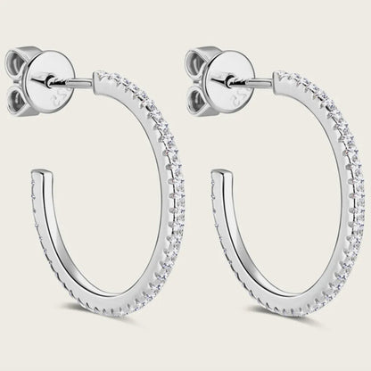 Slim Gold Crystal Hoop Earrings