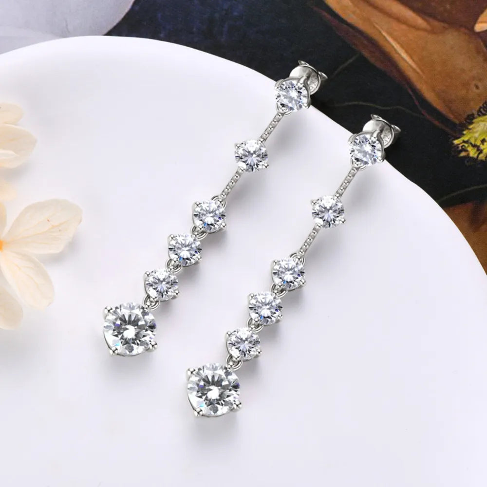 Elegant Crystal Linear Drop Earrings