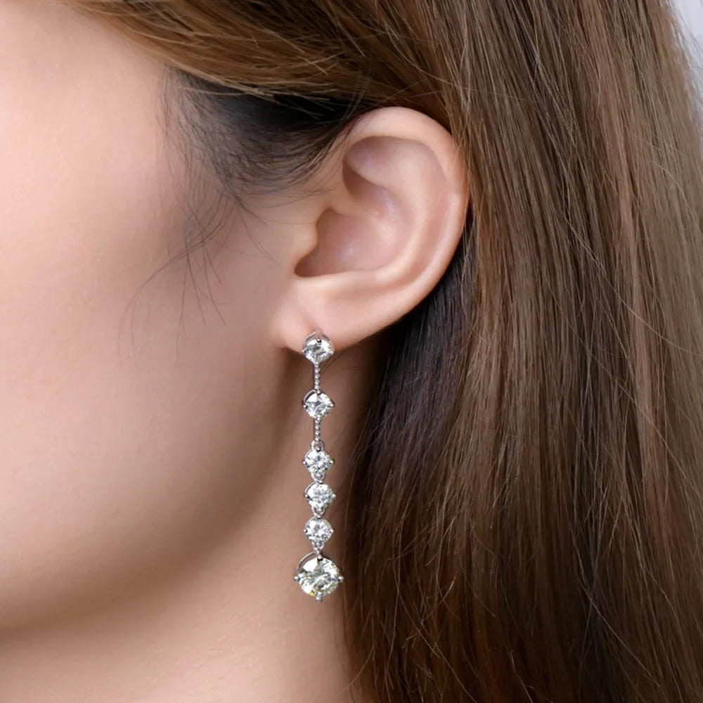 Elegant Crystal Linear Drop Earrings