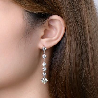Elegant Crystal Linear Drop Earrings