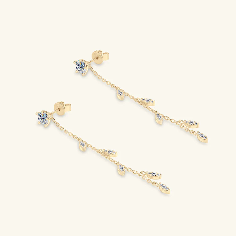 Delicate Crystal Drop Chain Earring