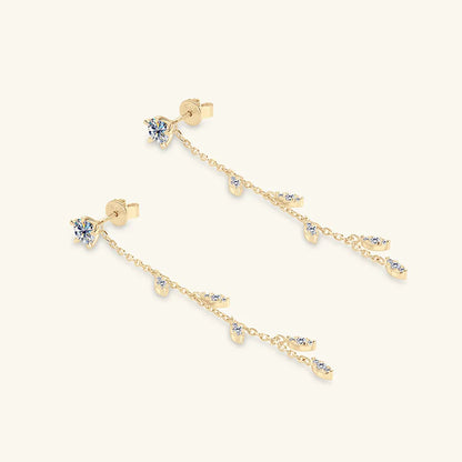 Delicate Crystal Drop Chain Earring